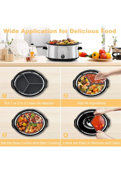 Silikon Yavaş Pişirici Astarı Crockpot 8qt Yavaş Pişiriciye Uygulanabilir Gıda Sınıfı Silikon Astar Bölücü Yel Değirmeni (Yurt Dışından) fırsatları