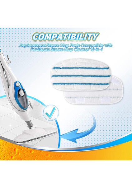 Pursteam Thermapro 10'u 1 Arada Buharlı Paspas Temizleyici Için Buharlı Temizleyici Aksesuarları Sert Zeminler Için Yıkanabilir Mikrofiber Pedler (Yurt Dışından) fırsatları