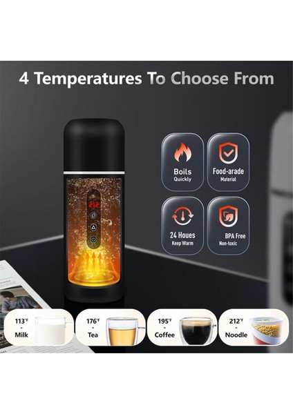 Taşınabilir Araba Su Isıtıcısı Taşınabilir Elektrikli Seyahat Su Isıtıcısı Araba Kahve Isıtıcısı Çay Kahve ve Süt Isıtmaya Uygun 500 ml (Yurt Dışından) fiyatları