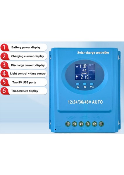 Mppt Güneş Şarj Kontrol Cihazı 120A 12V-48V Otomatik LCD ve Telefon Kurşun-Asit/lityum Pil Için Çift USB Şarj (Yurt Dışından) fiyatları