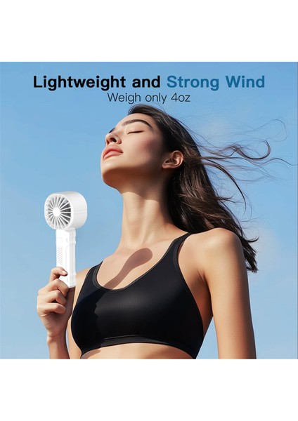 Taşınabilir El Tipi Vantilatör, Dijital Ekranlı Kişisel Vantilatör, 3 Rüzgar Hızı, 3000MAH Pil USB Şarj Edilebilir Beyaz (Yurt Dışından) fırsatları