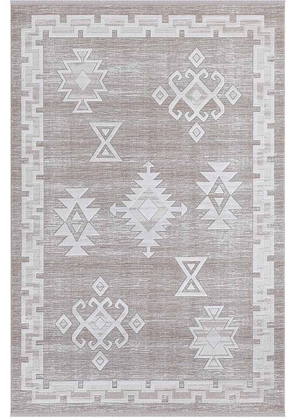 Dalida 3205A Yumuşak Dokulu İskandinav Desenli Bej Krem Salon, Mutfak, Oturma, Çocuk Oda Halısı