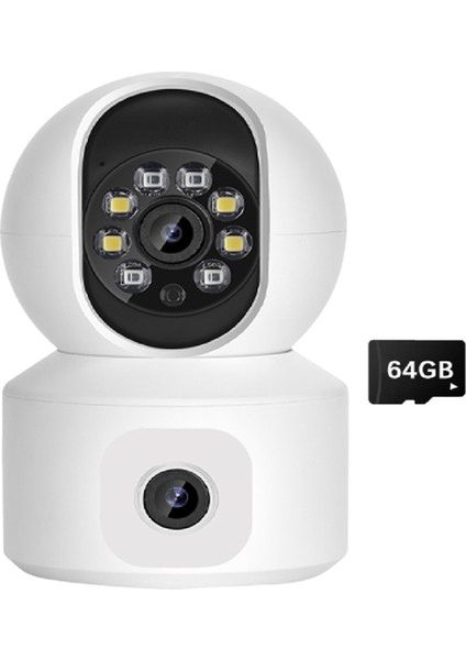 8mp Wifi Ip Kamera Çift Lensli Bebek Monitörü Renkli Gece Görüşü Insan Otomatik Takip Video Akıllı Ev (Yurt Dışından)