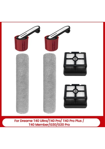 Dreame T40 ULTRA/T40 PRO/T40 Pro PLUS/T40 ÜYE/G30/G20 Pro Elektrikli Süpürge Parçaları Için 6 Adet Silindir Fırça ve Hepa Filtre (Yurt Dışından) fırsatları