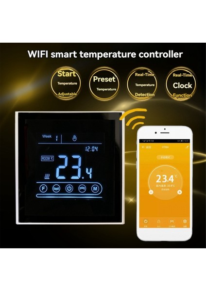 Tuya Akıllı Akıllı Wifi Termostat Oda Elektrikli/su/gaz Kazanı Zemin Isıtma Sıcaklık Kontrol Cihazı 16A Siyah (Yurt Dışından) fiyatları