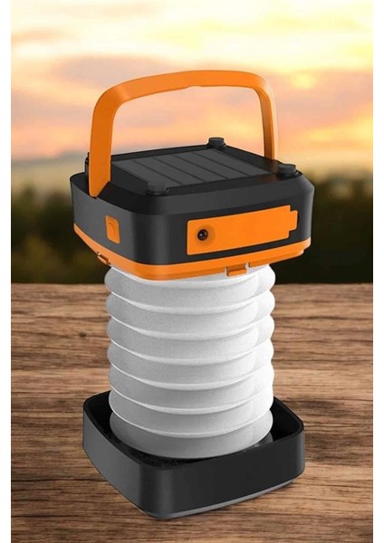 Güneş Enerjili LED Lamba Kamp Lambası Katlanabilir Lamba USB Şarjlı