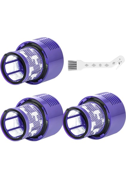 V10 Filtre Parçası Dyson V10 Cyclone Serisi, V10 Absolute, V10 Hayvan Filtresi 3 Paket Filtreler ve Temizleme Fırçası ile Uyumlu (Yurt Dışından)