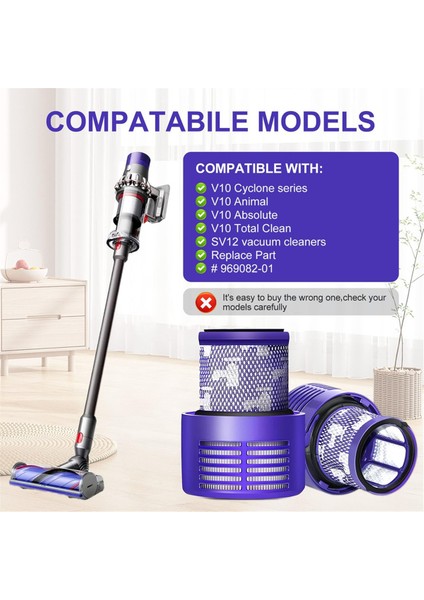 V10 Filtre Parçası Dyson V10 Cyclone Serisi, V10 Absolute, V10 Hayvan Filtresi 3 Paket Filtreler ve Temizleme Fırçası ile Uyumlu (Yurt Dışından) fiyatları