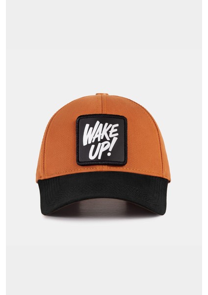 Six Wake Up Logolu Siyah-Kiremit Beyzbol Şapka