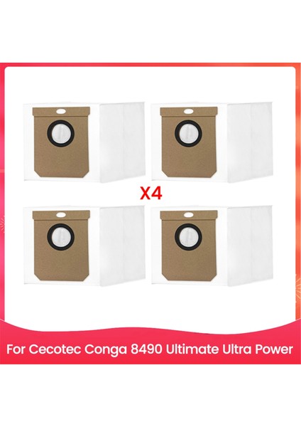 Cecotec Conga 8490 Ultimate Ultra Power Yedek Parça Toz Torbası Toz Torbası Ev Temizlik Yedek Parçaları 4 Adet (Yurt Dışından)