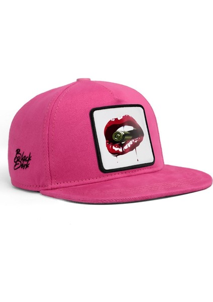 Hip Hop Kids Dudak Logolu Pembe Çocuk Beyzbol Şapka