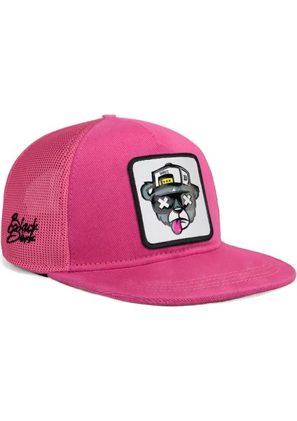 Hip Hop Kids Ayı Logolu Pembe Çocuk Trucker Şapka