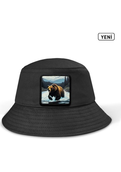 Bucket Ayı Logolu Siyah Şapka