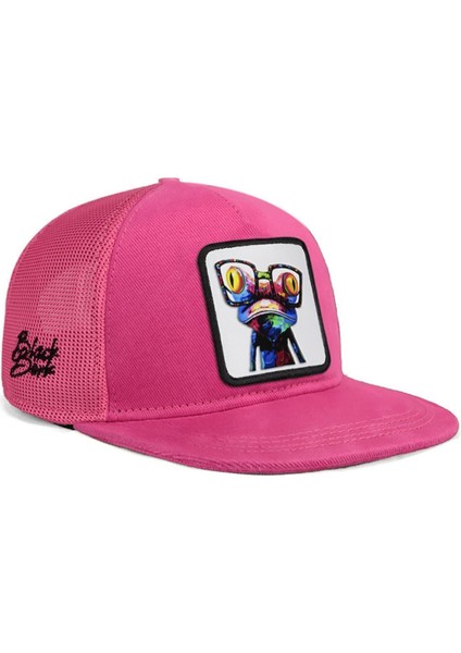 Hip Hop Kids Bukalemun Logolu Pembe Çocuk Trucker Şapka