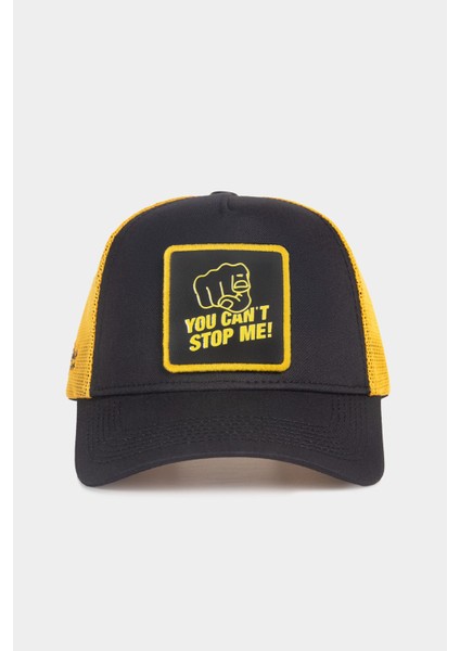 You Can T Stop Me Logolu Siyah-Sarı Trucker Şapka