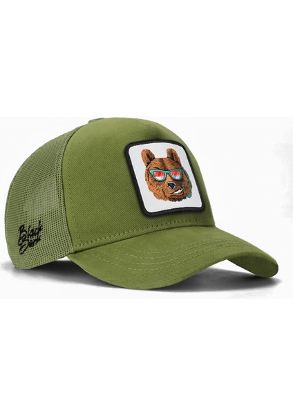 Kids Ayı Logolu Yeşil Çocuk Trucker Şapka