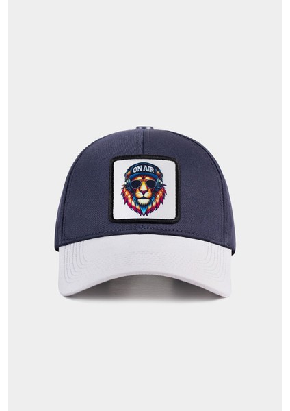Six Aslan Logolu Beyaz-Lacivert Beyzbol Şapka