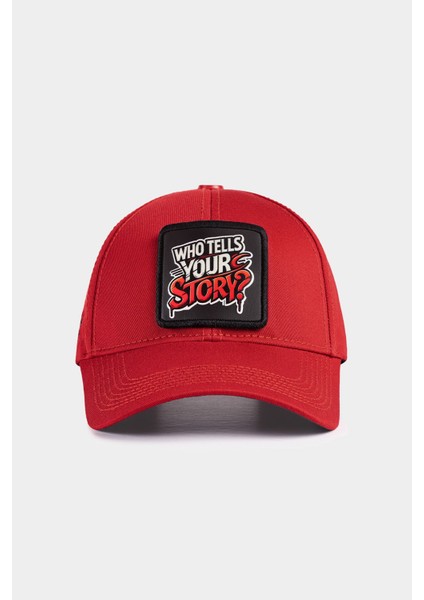 Six Who Tells Your Story Logolu Kırmızı Beyzbol Şapka