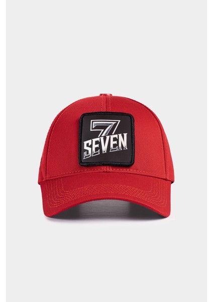 Six 7 Numara Logolu Kırmızı Beyzbol Şapka