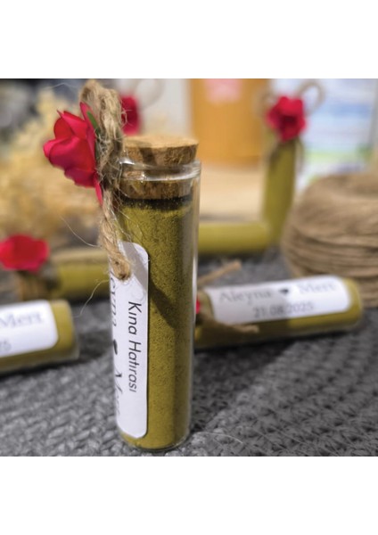 Kına Hatırası Cam Tüp Şişe – 10 Adet Kına Hediyeliği | Şık & Anlamlı Sunum modelleri
