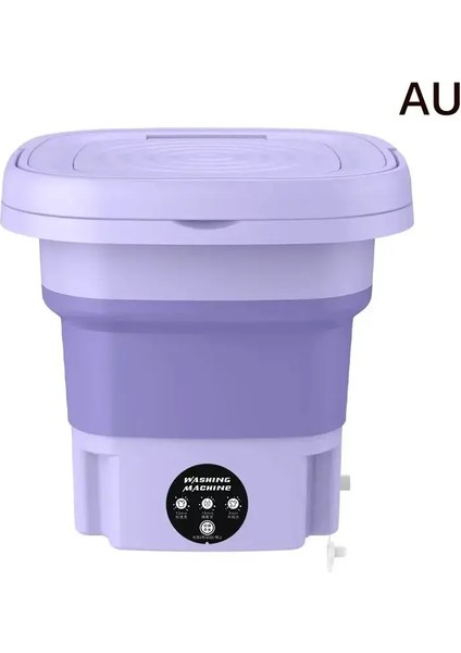 8l Taşınabilir Katlanır Çamaşır Çamaşır Çamaşır Çorap Için Iç Çamaşırı Temizlik Temizlenebilir Taşınabilir Küçük Seyahat Çamaşır Makinesi Renk: Mor Au (Yurt Dışından)