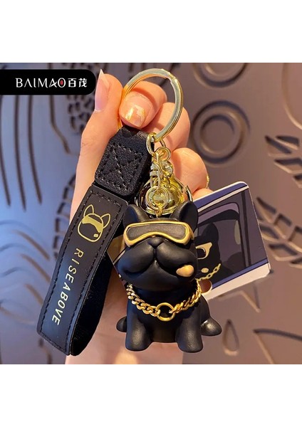 Sevimli Köpek Bulldog Keychain Çanta Kolye Reçine Dövüş Fransız Anahtarlama Renkli Araba Anime Ana Ana Zincirleri Biblo Mücevher Hediyesi: 1 (Yurt Dışından)
