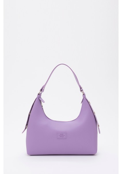 Lila SHK82 Baget Model Tek Bölmeli Kadın Suni Deri Kol ve Omuz Çantası