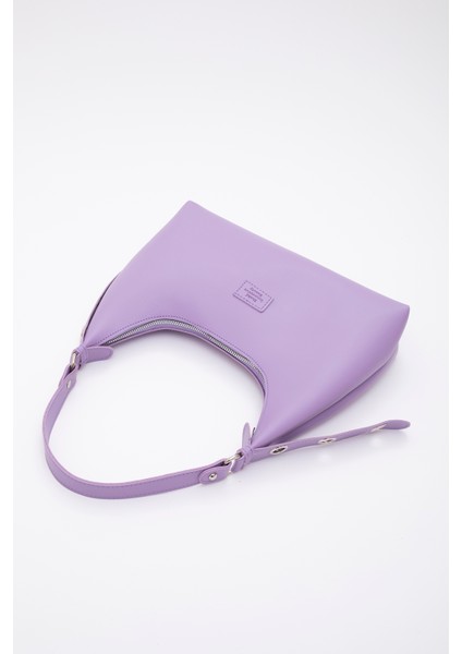 Lila SHK82 Baget Model Tek Bölmeli Kadın Suni Deri Kol ve Omuz Çantası modelleri