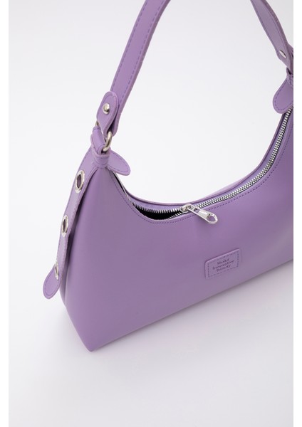 Lila SHK82 Baget Model Tek Bölmeli Kadın Suni Deri Kol ve Omuz Çantası fırsatları