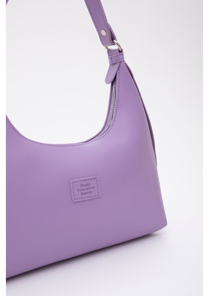 Lila SHK82 Baget Model Tek Bölmeli Kadın Suni Deri Kol ve Omuz Çantası