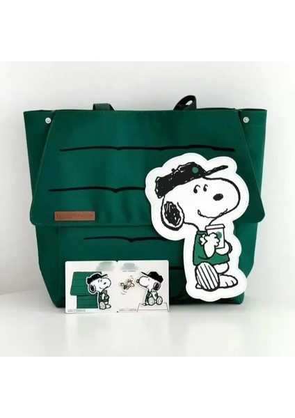 Karikatür Snoopy El Çantaları Büyük Kapasiteli Tuval Çantalar Taşınabilir Kız Öğrenciler Için Gündelik Tote Satchel Okul Çantaları Mommy Backpackscolor: Beyaz (Yurt Dışından)