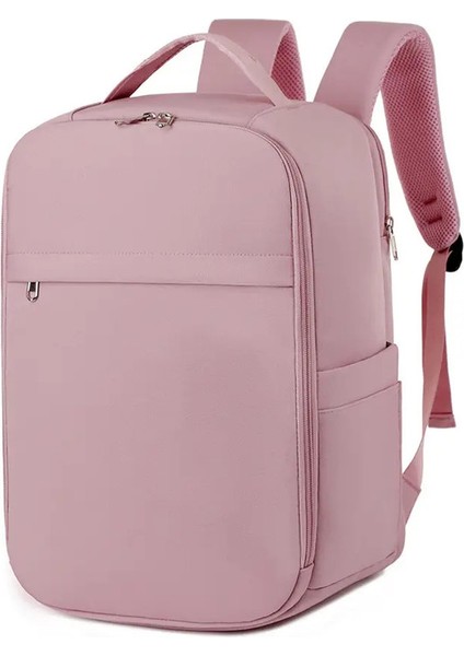 Business Laptop Sırt Çantası - Büyük Kapasiteli Kısa Yolculuk Renkli Seyahat Çantası (Modern Minimalist Tasarım, Kısa Gezi) -Tan Renk: Pembe (Yurt Dışından)