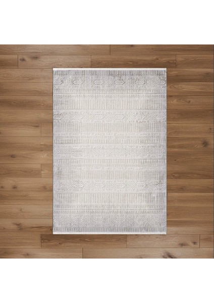 London Ribbon Tozumaz Antialerjik Halı - Gri - 120X180 cm