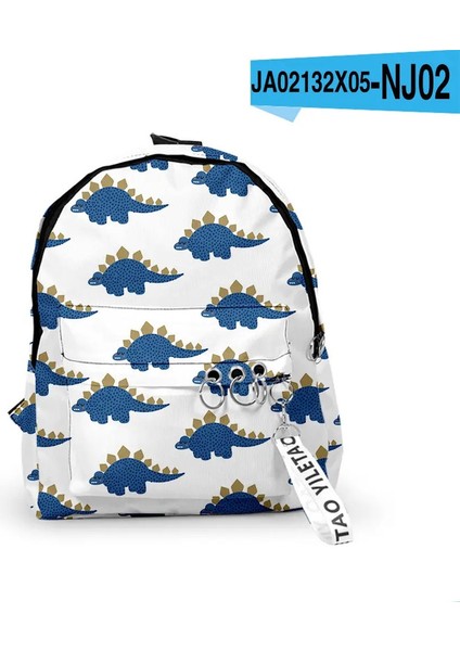 Karikatür Popüler Dinozor Okulu Çanta Erkek Kız Kızlar Sevimli Küçük Seyahat Çantaları 3D Baskı Oxford Su Geçirmez Ana Zincir Defter Sırt Çantaları Renk: Mavi (Yurt Dışından)