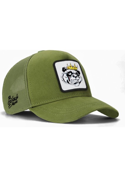Kids Panda Logolu Yeşil Çocuk Trucker Şapka