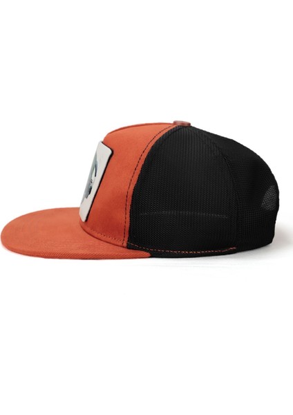 Hip Hop Kids Kaplan Logolu Kiremit-Siyah Çocuk Trucker Şapka fırsatları