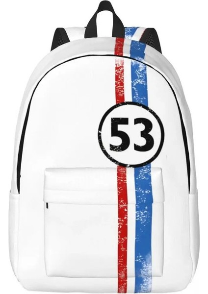 Herbie Numarası 53 Moda Sırt Çantası Pocket Öğrencisi Iş Yarış Arabası Meraklıları Stripe Daypack Erkek Kadın Dizüstü Bilgisayar Omuz Bagcolor: 1/boyut: Çocuklar Için (Yurt Dışından)
