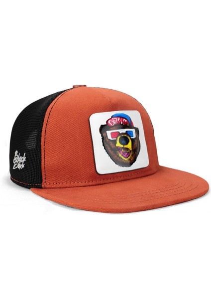 Hip Hop Kids Ayı Logolu Kiremit-Siyah Çocuk Trucker Şapka