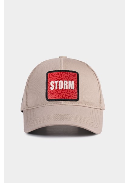 Six Storm Logolu Bej Beyzbol Şapka