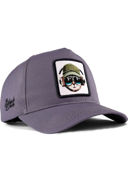 Kedi Logolu Gri Beyzbol Şapka