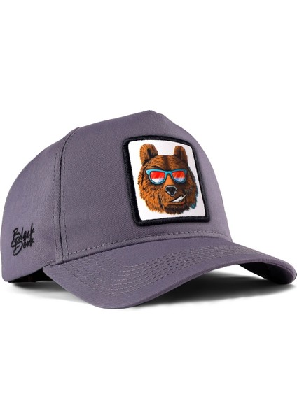 Ayı Logolu Gri Beyzbol Şapka