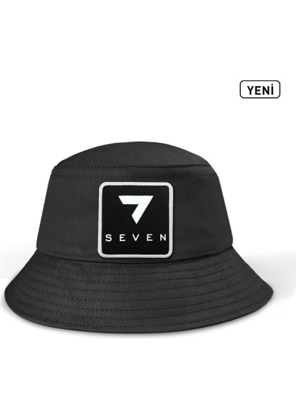 Bucket 7 Numara Logolu Siyah Şapka