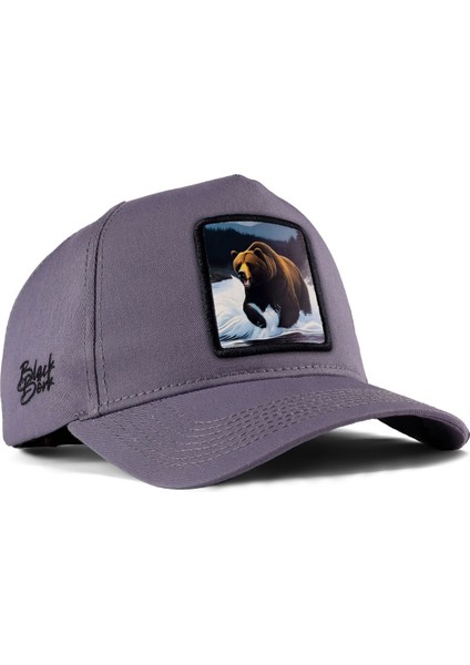 Ayı Logolu Gri Beyzbol Şapka