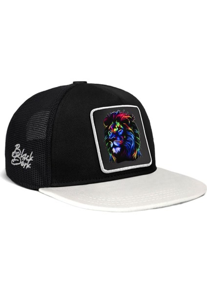 Hip Hop Kids Aslan Logolu Beyaz-Siyah Çocuk Trucker Şapka