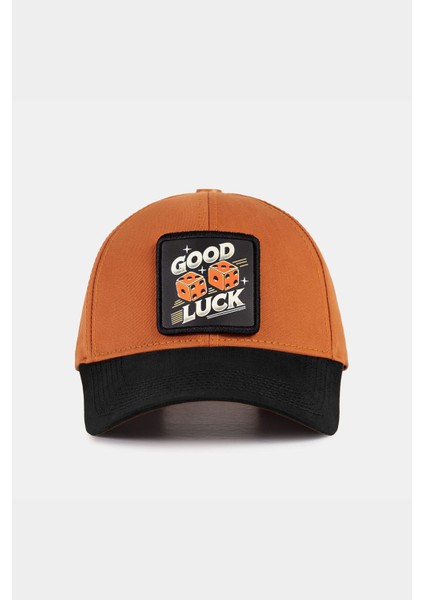 Six Good Luck Logolu Siyah-Kiremit Beyzbol Şapka
