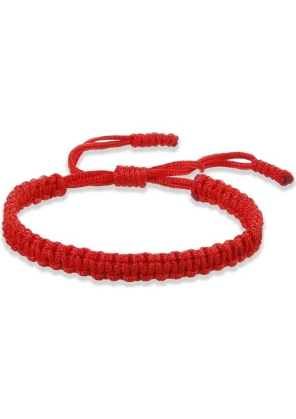 El Yapımı Siyah Kırmızı Kalın Ip Düğüm Bileziği Kadınlar Için Erkekler Retro Etnik Stil Tibet Buddha Örgü Zinciri Çift Dostluk Mücevher Metal Renk: Kırmızı (Yurt Dışından)