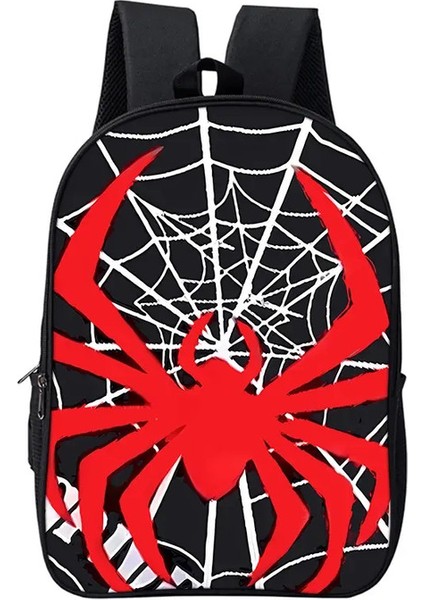 Siyah Örümcek Deseni Kırmızı Sırt Çantaları Erkek ve Kızlar Için Kulaklık Jakı ile En Iyi Hediyeler 3D Karikatür Okul Sırt Çantası Childrencolor Için: Brown (Yurt Dışından)