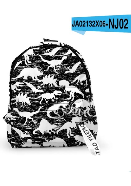 Karikatür Popüler Dinozor Okulu Çanta Erkek Kız Kızlar Sevimli Küçük Seyahat Çantaları 3D Baskı Oxford Su Geçirmez Ana Zincir Defter Sırt Çantaları Renk: Siyah (Yurt Dışından)