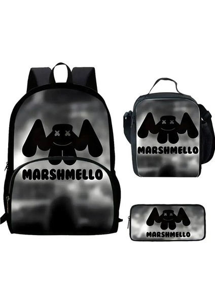 Karikatür Marsh-M-Mello Dj Baskılar Çocuk Sırt Çantası, Öğle Çantaları, 4-8 Yaş Ardından Kalem Çantaları Erkek Kız Için Anime Okul Çantaları En Iyi Hediye Renk: 3pcs SET004 (Yurt Dışından)