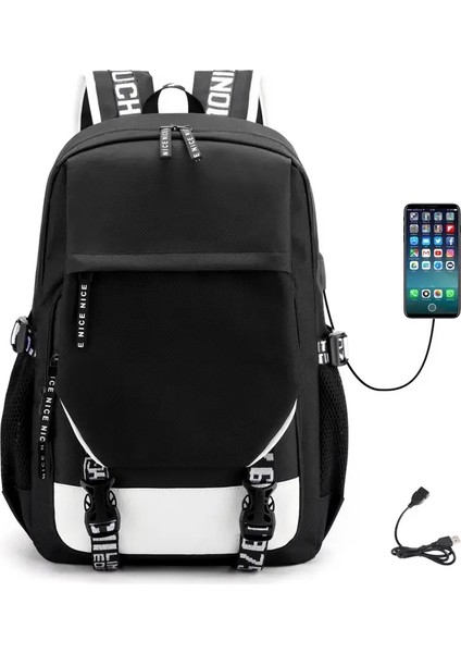 Karikatür Panda USB Okulu Çantaları Erkek Kişiselleştirilmiş Sırt Çantası Genç Kızlar Dizüstü Bilgisayar Arka Paket Kadın Seyahat Çağrı Renk: 5 (Yurt Dışından)